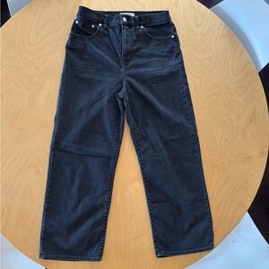 Madewell Faded Black Slim Wide Leg Crop